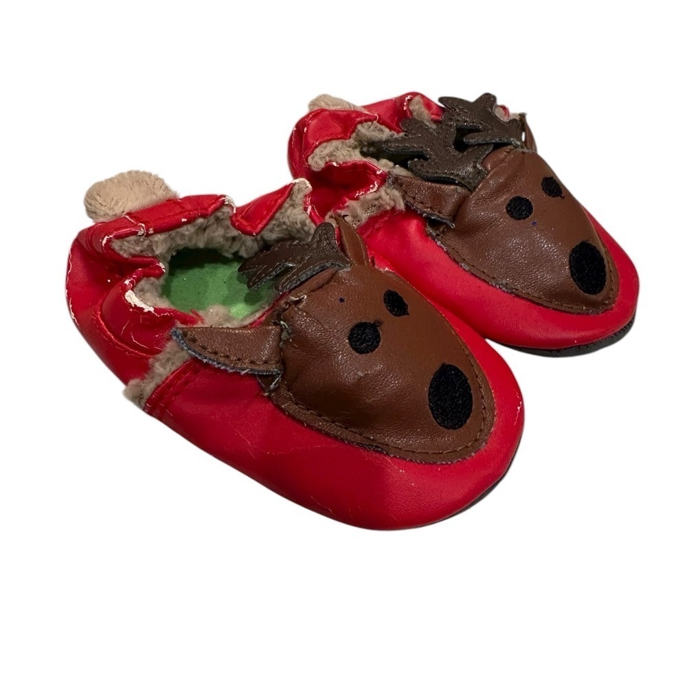Infant Baby Christmas Reindeer Booties Shoes Size 2 - Picture 3 of 4